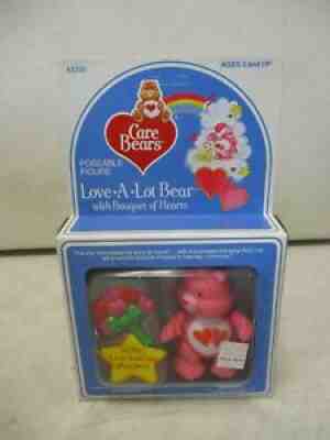 1985 Care Bears Love a Lot Bear with Bouquet of Hearts