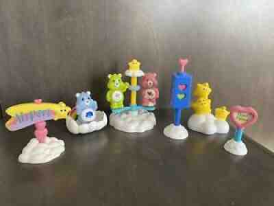 Care Bears Playset Bears Cloud Car Signs Stools Vintage Toy Lot