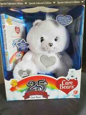 NEW 2007 Care Bears 25th Anniversary Bear Swarovski Crystals & DVD RARE Vintage