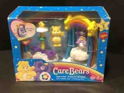 Rare Care Bears Care-a-lot Rainbow Swing & Carousel W/ Funshine & Harmony Bears