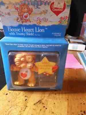 Kenner 1985 Care Bears Cousin Poseable Figure Brave Heart Lion W/ Shield Vintage