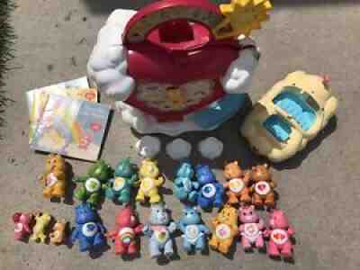 Vintage Lot 1980s Care Bears, Collectors Case, Car, Chairs And Books