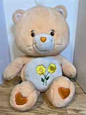 Care Bears 2002 Jumbo Plush 26â? Friend Bear Yellow Flowers Light Orange Large
