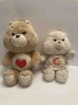 Vintage 1983 care bear tenderheart and care bear baby Hugs Lot of 2.