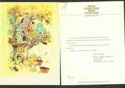 Care Bears Art and Original Letter Those Characters from Cleveland for Licensee