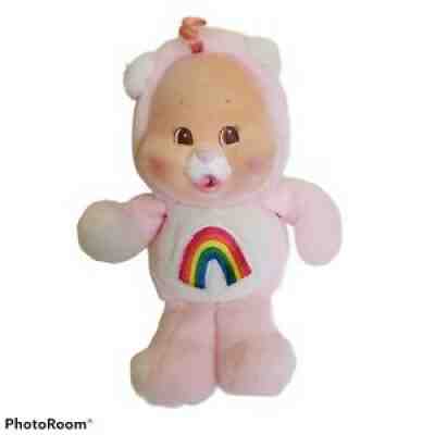 1986 Kenner Care Bears Cubs Cheer Pink Rainbow Bear. 11 Inch Plush Stuffed