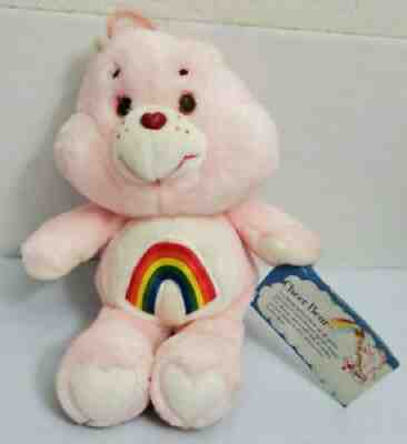 Vintage Kenner Care Bears CHEER BEAR Plush 1983 Stuffed Animal Tags Pink Rainbow