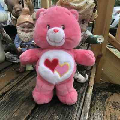 Care Bears Plush Love-a-Lot Bear Pink Red Double Hearts 13