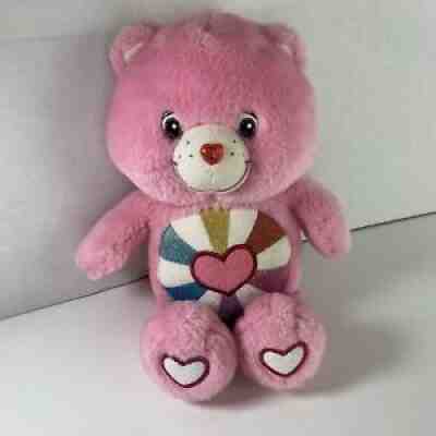 Care Bears 2006 13â? Pink Hopeful Heart Glitter Glow A Lot Bear Glow In The Dark