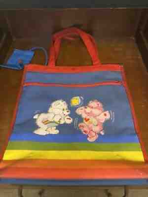 Vintage Care Bear Tote Bag 1980â??s With Coin Purse