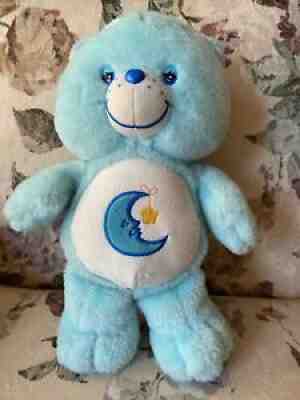 Care Bears BEDTIME BEAR 13â? Blue Sleepy Moon Star 2003 Bedtime Bear Plush Glows