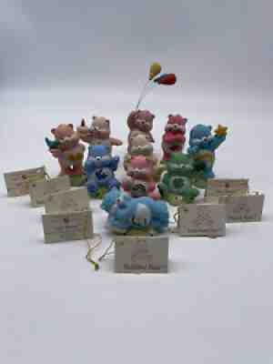 Vintage Care Bear Figurine Lot Bundle w Tags Set of 10 Rare and Retired!