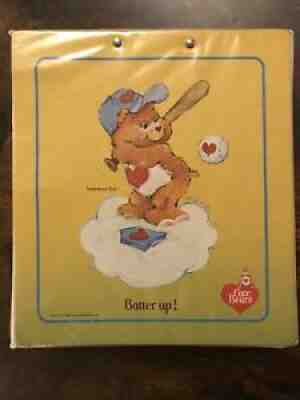 Vintage 1985 Care Bears Mead 3 Ring Binder Tenderheart Bear â??Batter Upâ? Baseball