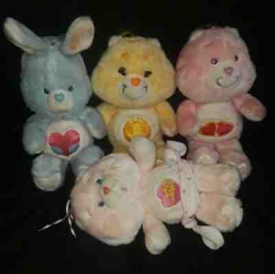 Lot Of 4 Vintage 83/84 Care Bears Kenner  Sunshine Baby Hug Rabbit Lots of Love