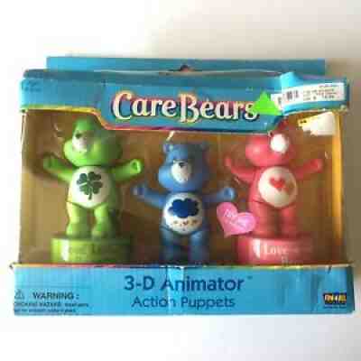 Care bear 3-D Animator Action Finger Puppet Gift Set Good Luck Love A Lot Grumpy