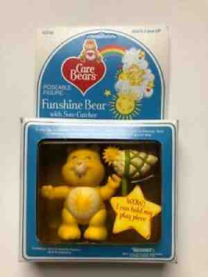 1984 Care Bears Poseable Figure Funshine Bear with Sun Catcher Kenner