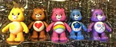 5 VIntage Care Bears Figure Figurine Carebears Poseable