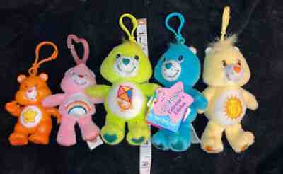 Mixed Lot Of 5 ~CARE BEARS Plush/plastic Keychains