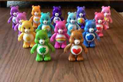Care Bears 3â? Mini Figure Figurine lot of 14 Moveable Arms Just Play JP TCFC