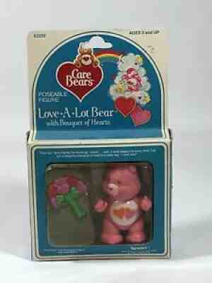 NIB Vintage Poseable Love-A-Lot Care Bear Figure w/ Heart Bouquet Accessory