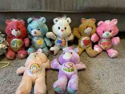 Vintage Care Bear Collection 1991 Proud Heart Cheer Love-a-Lot Bedtime Friend x7