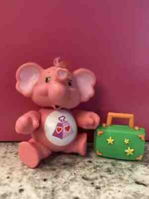 Vintage Care Bear Cousin Poseable Figure Lotsa Heart Elephant with Suitcase 1985