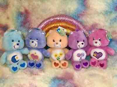 NWT 10â? Fluffy Lil Care Bears Special Edition Lot Bedtime Share Friend Take Care