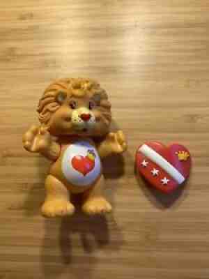 Vintage PVC Care Bears Cousins Brave Heart Lion Complete Heart Crown Accessory