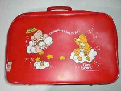 Vintage Care Bears Red Suitcase Children's Luggage Getting There Is Half The Fun