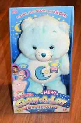 NIB 2006 Glow A Lot Glitter Bedtime Care Bears plush TCFC Play Along Jakks moon