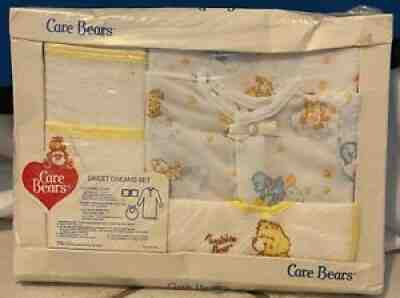 Rare Vintage SEALED 1984 CARE BEARS Funshine Bear Sweet Dreams Bedtime BABY SET