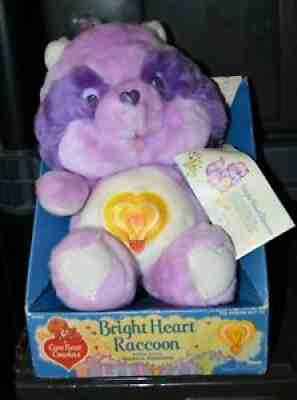 80s Care Bears Cousins Bright Heart Racoon plush doll vintage misb sealed Kenner