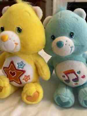 Lot Of 2- 2005 Care Bear Heart Song Bear And Superstar Bear 8 In