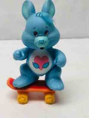 Vintage Care Bear Cousin Swift Heart Rabbit Poseable Figure w/ Skateboard 1980s