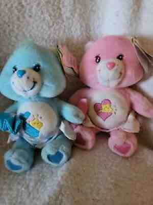 2002 Blue Baby Tugs And Pink Baby Hugs Care Bear - Series 1 NWT
