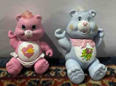 Vintage 1983 Kenner Care Bear GRAMS & BABY HUGS Poseable Figure Lot Toy 80s
