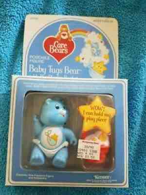 1984 CARE BEAR Baby Tugs Poseable Figure w/ Big Diggity Bucket MIP 80's toys