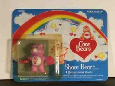 Vintage Care Bears Share Bear with candy PVC Figure 1984 Miniature Mini