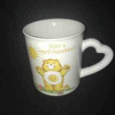 Vintage Care Bears Coffee Mug Have a Cup Oâ?? Sunshine HEART HANDLE 1983