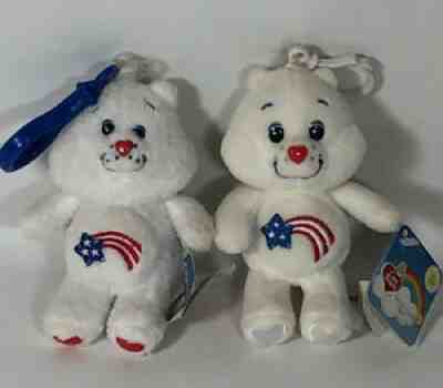NWT Care Bears America Cares 20th Anniversary & Terry Cloth 5â? Clip Ons
