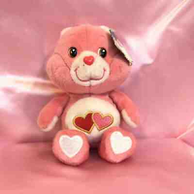 2002 Care Bears Love-a-Lot Bear 8â? Pink Plush 20th Anniversary