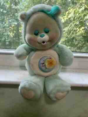 Vintage 80s Bedtime Bear Cub Hard Face 11 Inches