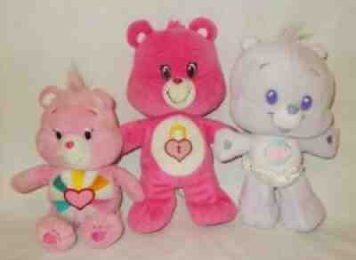 Care Bears Lot Of 3 Stuffed Plush Animals Hopeful Heart Secret & Share Bear Cub