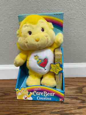 New In Box 2004 Care Bear with VHS Playful Heart Monkey Plush