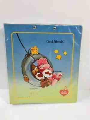 Vintage 1985 Care Bears Mead 3 Ring Binder Love-a-Lot Tenderheart Blue Clipboard