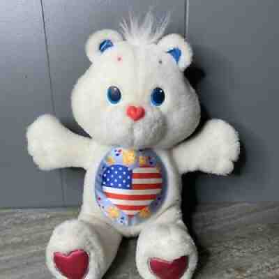 Vintage Care Bears Proud Heart Bear Plush White USA 1991 Environmental Kenner