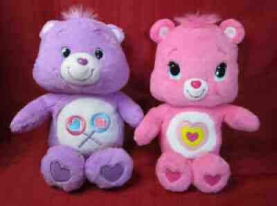 Set of 2 2012 Care Bears Share Bear & Wonderheart Plush Stuffed Animals Hasbro