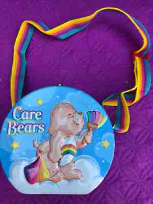 Vintage Care Bear Embossed Collectorâ??s Tin Purse with Rainbow Adjustable Strap