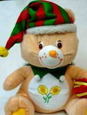 RARE Nanco 2006 Care Bears Friend Bear Sitting Christmas Themed Plush* Adorable