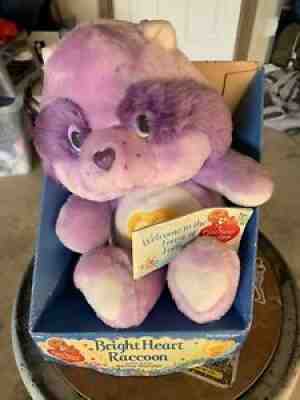 Vintage 1984 Bright Heart Raccoon Carebear in box Manufactured By Kenner